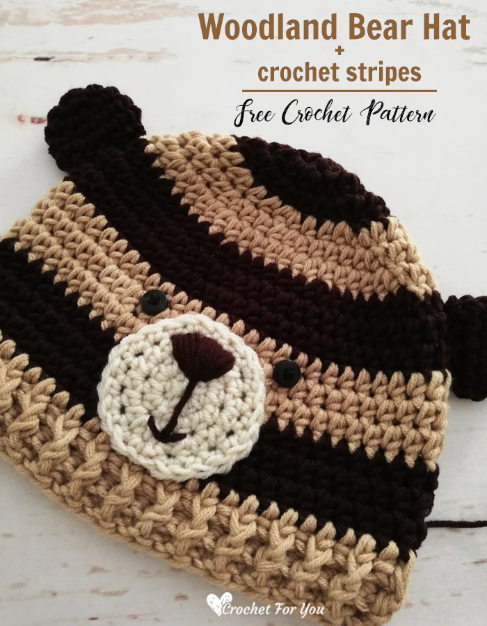 Crochet Woodland Bear Hat Free Pattern