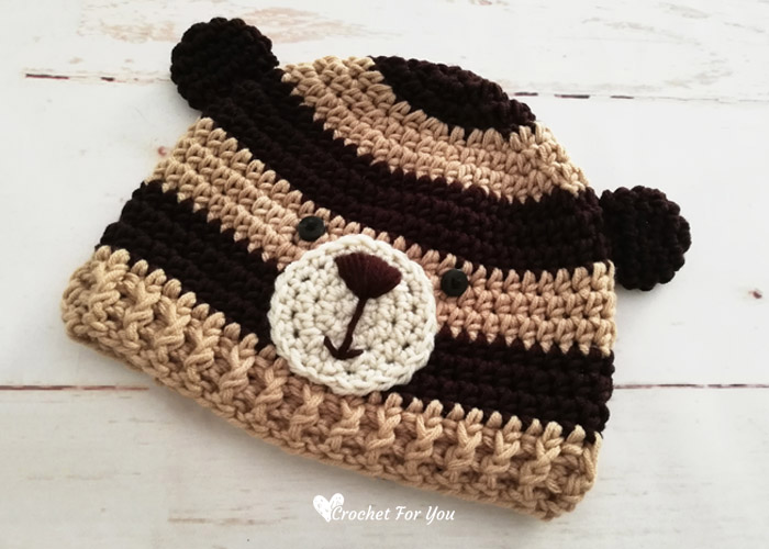 Crochet Woodland Bear Hat Free Pattern