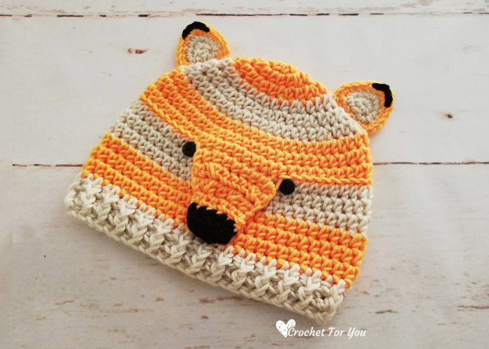 Crochet Woodland Fox Hat Free Pattern