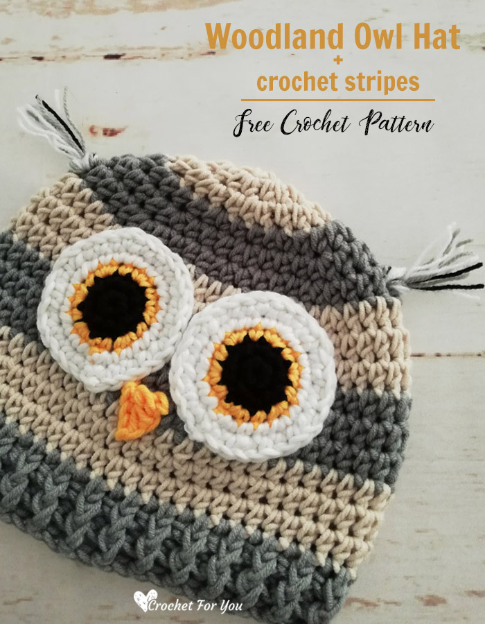 Crochet Woodland Owl Hat Free Pattern