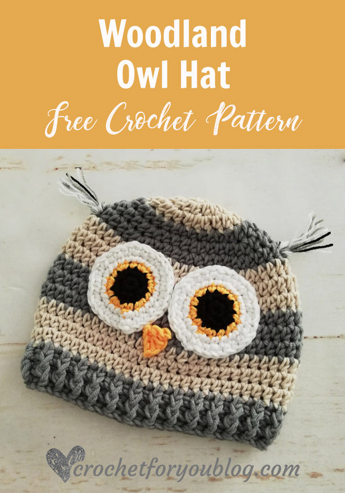 Crochet Woodland Owl Hat Free Pattern