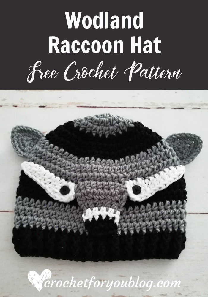 Crochet Woodland Raccoon Hat Free Pattern