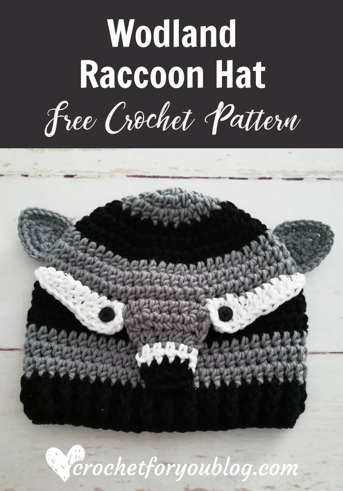 Crochet Woodland Raccoon Hat Free Pattern