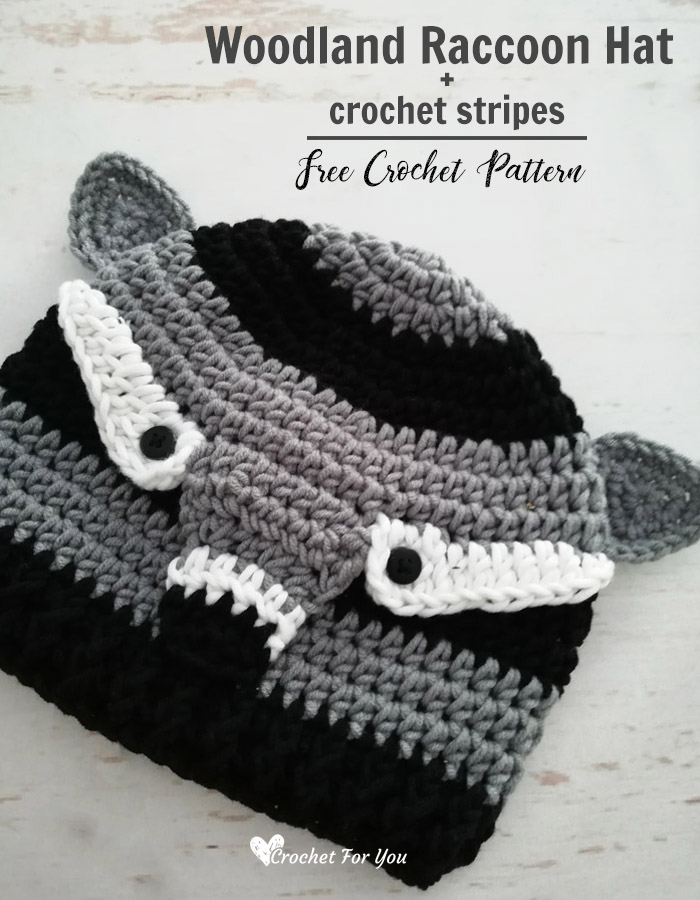 Crochet Woodland Raccoon Hat Free Pattern 