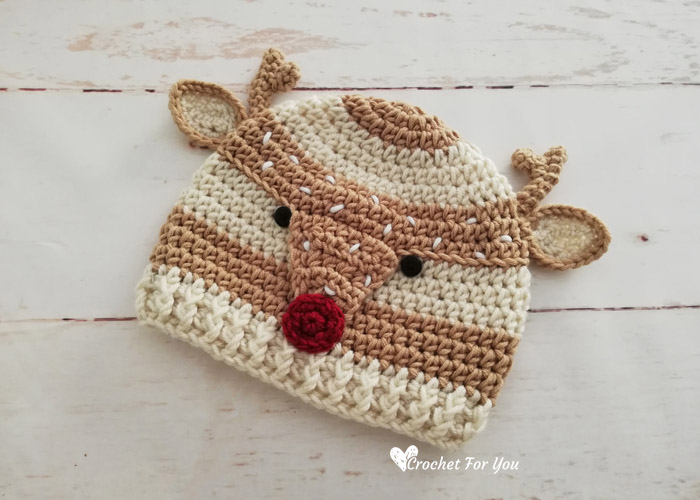 Crochet Woodland Spotted Deer Hat Free Pattern