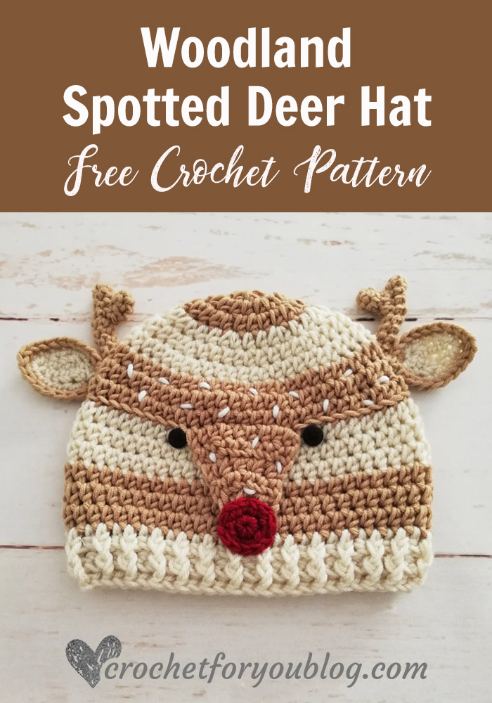 Crochet Woodland Spotted Deer Hat Free Pattern