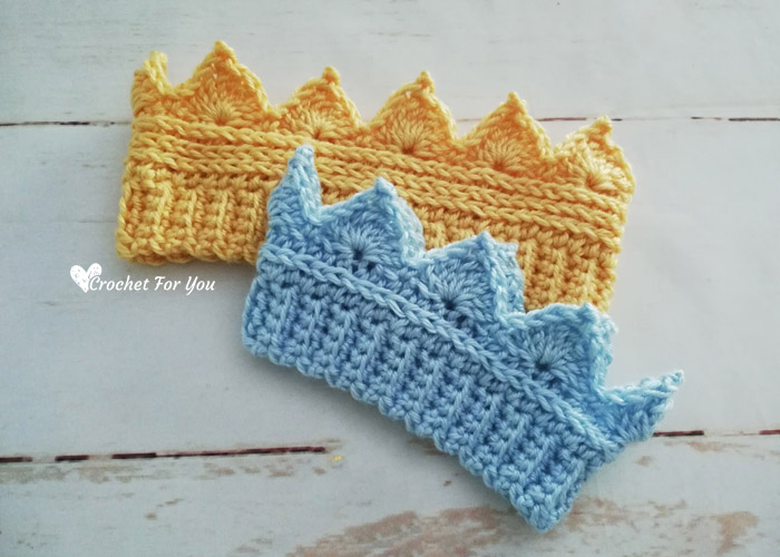 Crochet Crown Earwarmer Newborn to Toddler Sizes - Free Pattern 