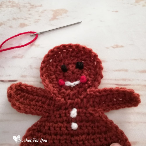 Crochet Gingerbread Girl Christmas Ornament Free Pattern 