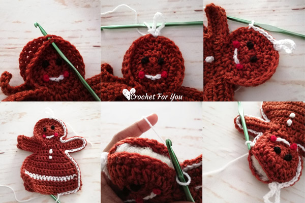 Crochet Gingerbread Girl Christmas Ornament Free Pattern