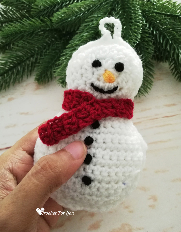 Crochet Snowman Christmas Ornament Free Pattern