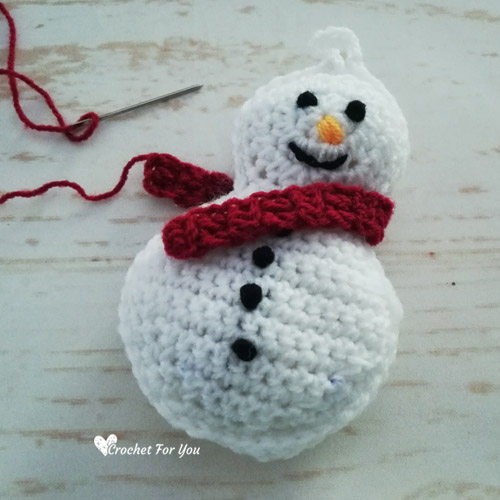Crochet Snowman Christmas Ornament Free Pattern