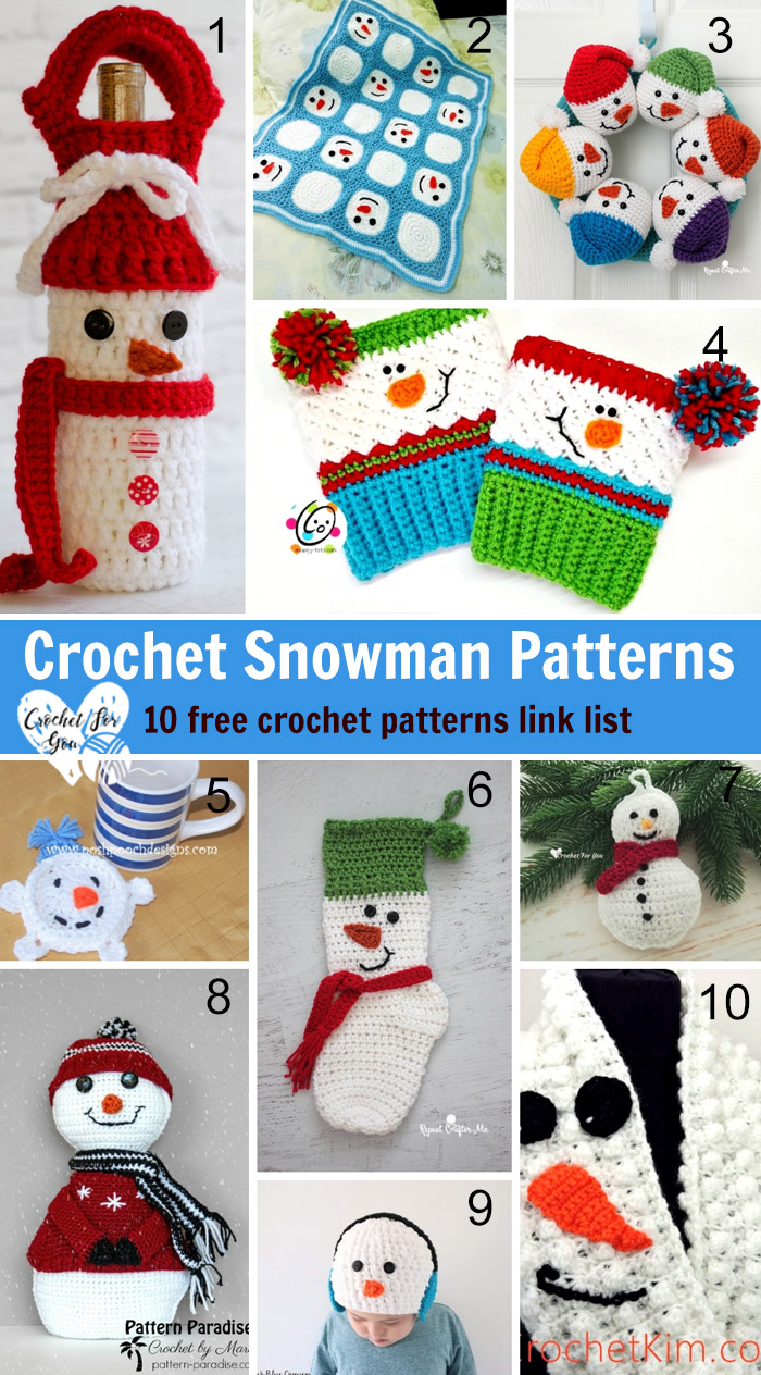 Crochet Snowman Patterns - 10 free crochet pattern link list