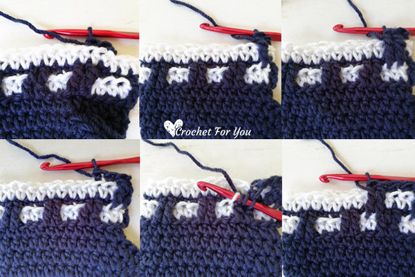 Crochet Checkered Mittens Free Pattern 
