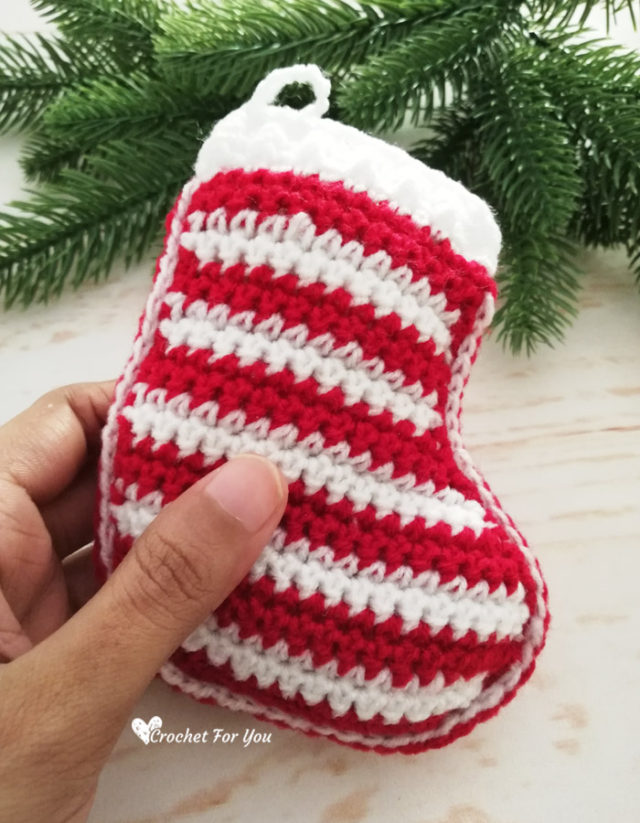 Crochet Stocking Christmas Ornament Free Pattern - Crochet For You
