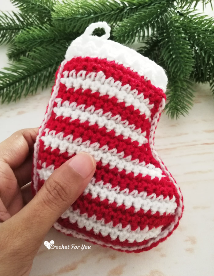 Crochet Stocking Christmas Ornament Free Pattern