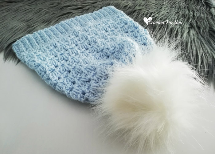 Girls Winter Pompom Hat Free Crochet Pattern