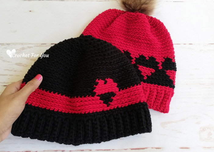 Crochet Hearts Couple Hat Free Pattern