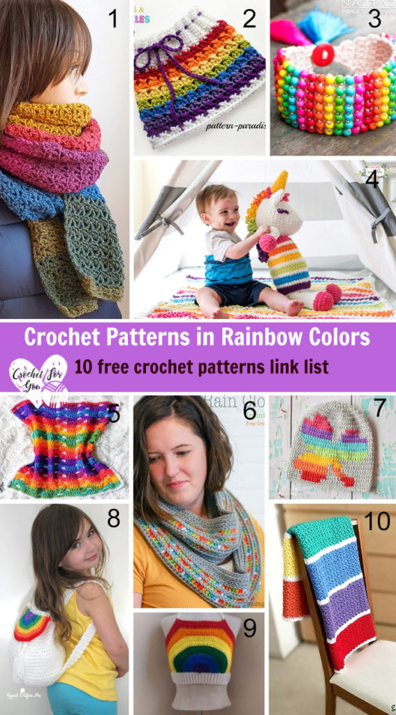 Crochet Patterns in Rainbow Colors 