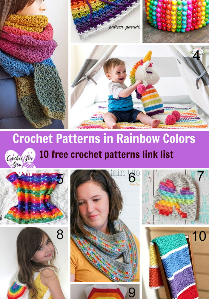 Crochet Patterns in Rainbow Colors