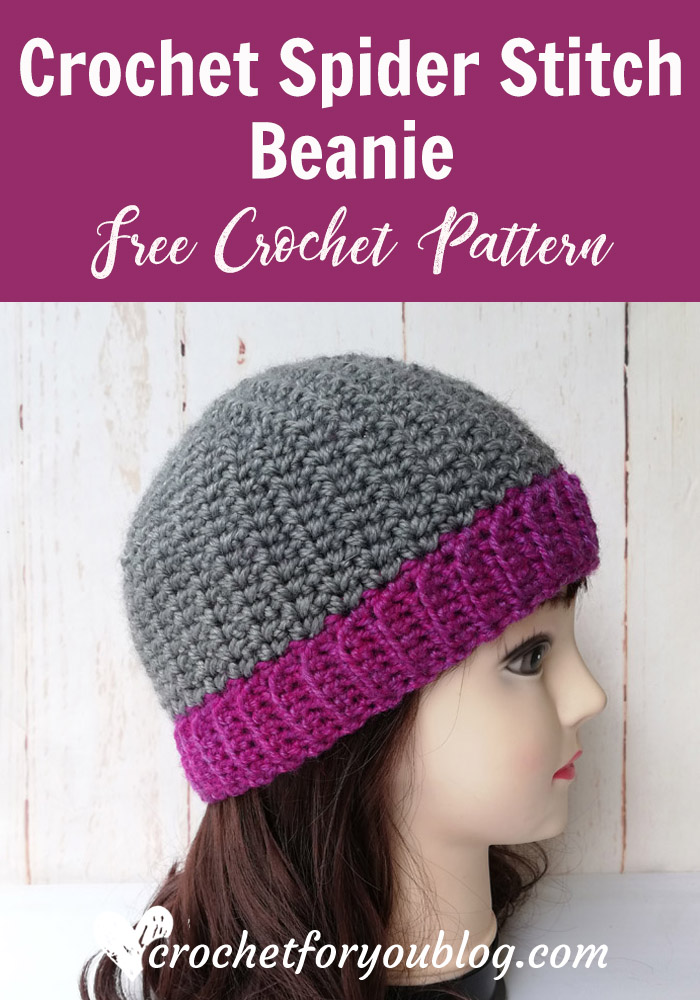 Crochet Spider Stitch Beanie Free Pattern