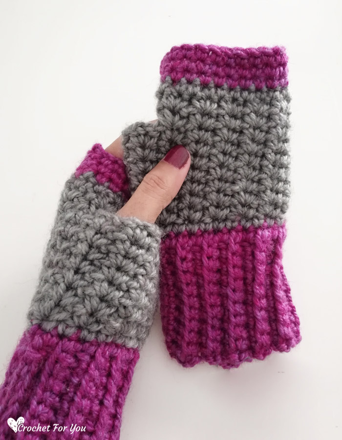 Crochet Spider Stitch Fingerless Gloves