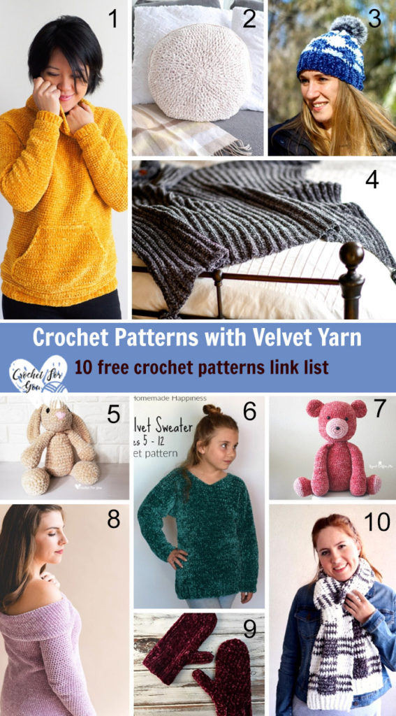 Crochet Patterns with Velvet Yarn – 10 free crochet pattern link list