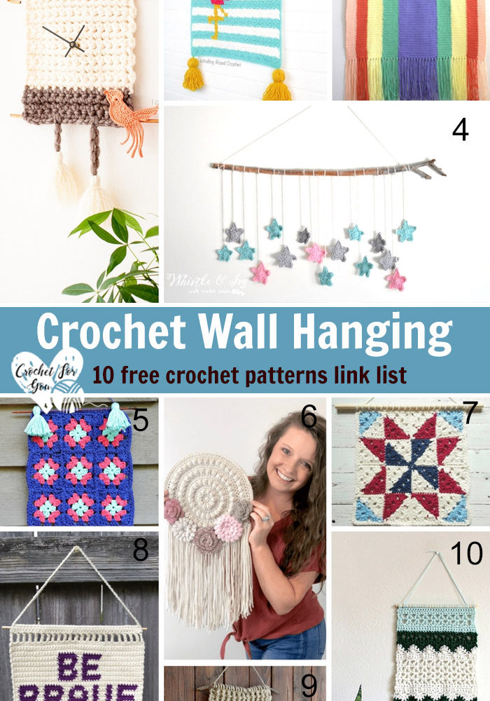 Crochet Wall Hanging - 10 Free Crochet Pattern Link List