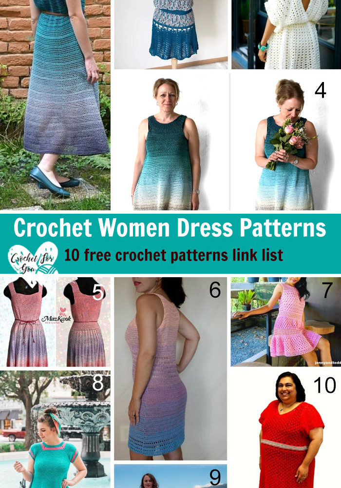 Crochet Women Dress Patterns 10 Free Crochet Patterns Link List