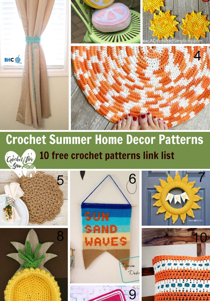 Crochet Summer Home Decor Patterns-10 free crochet pattern link list
