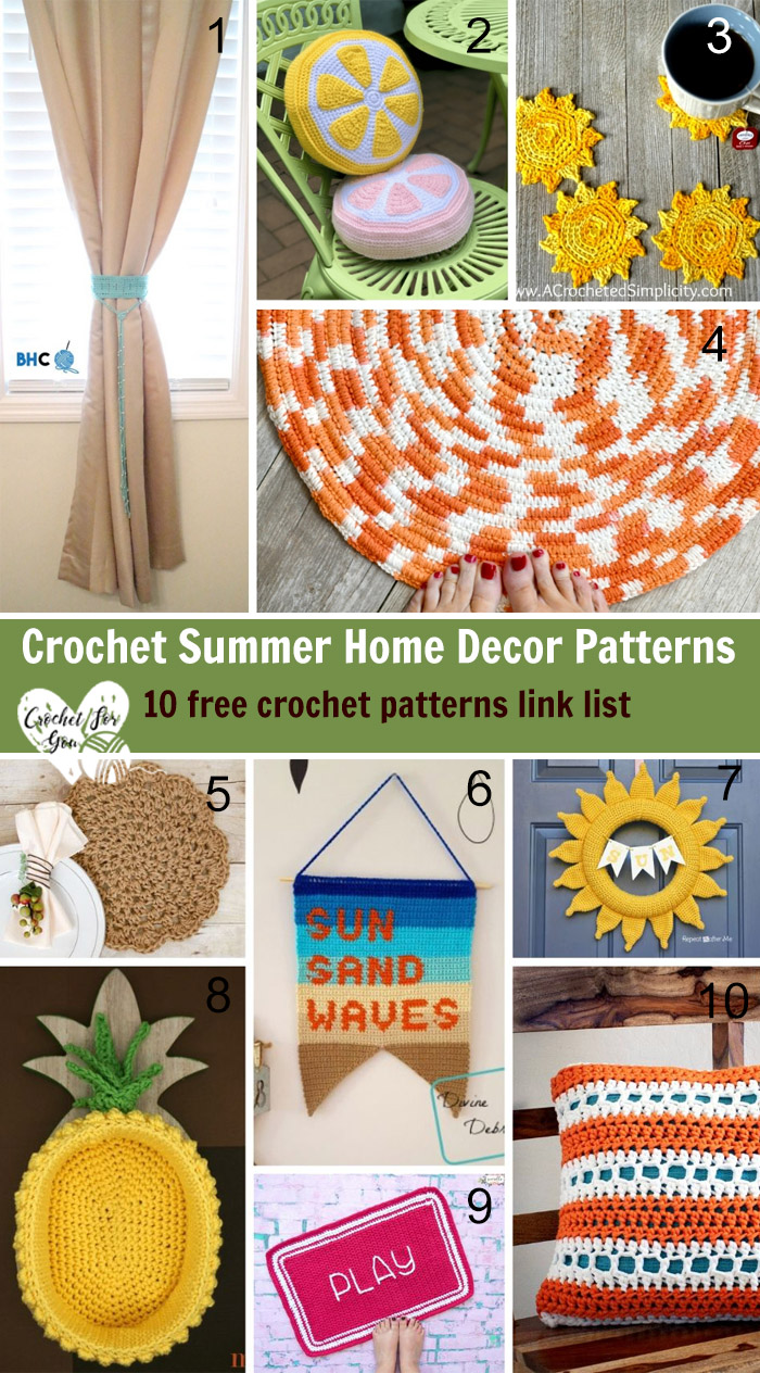 Crochet Summer Home Decor Patterns-10 free crochet pattern link list