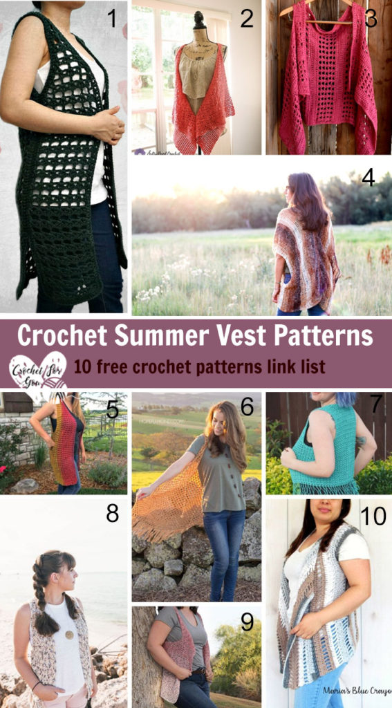 Crochet Summer Vest Patterns - 10 free crochet pattern link list