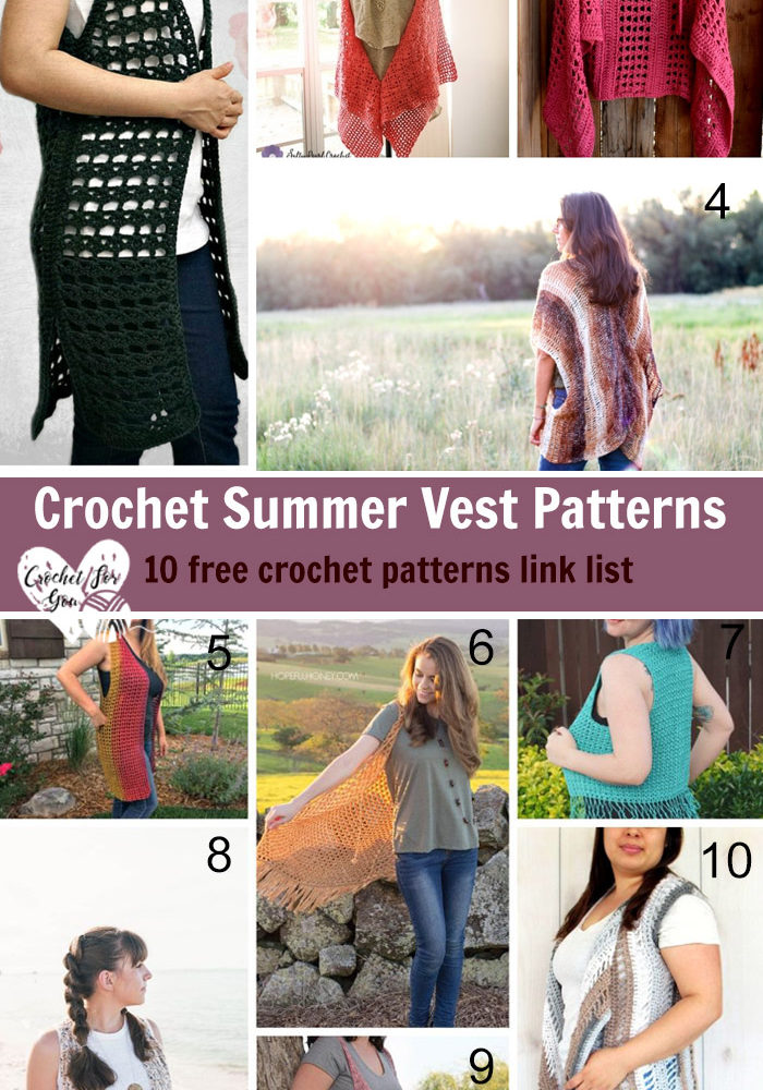 Crochet Summer Vest Patterns - 10 free crochet pattern link list