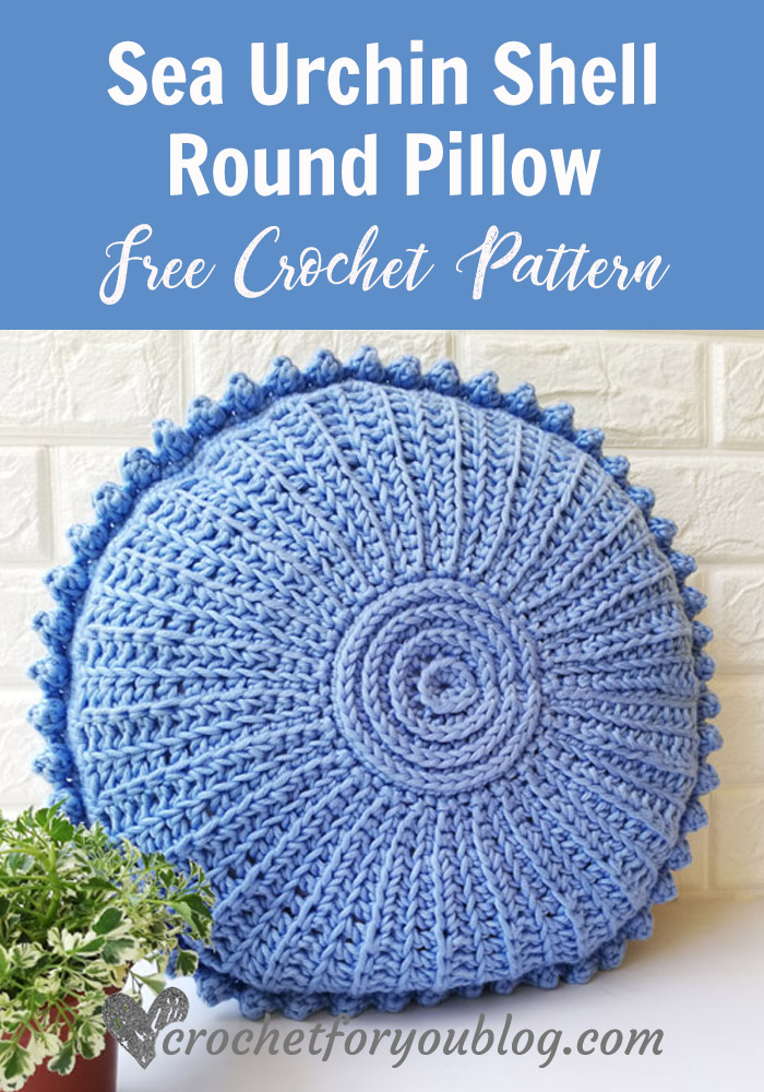 Sea Urchin Shell Crochet Pillow Free Pattern
