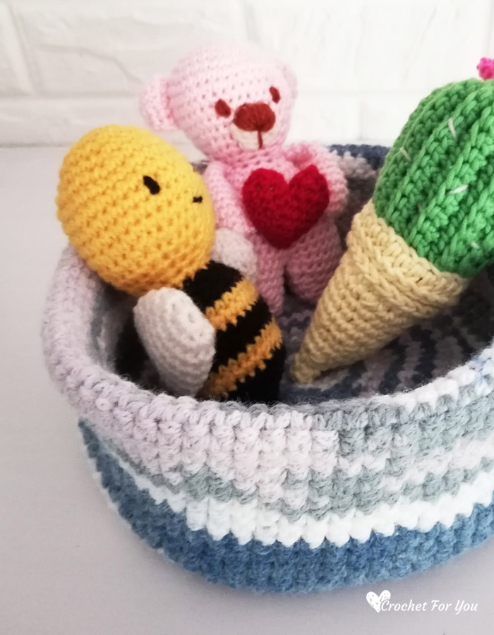 Crochet Double Layered  Basket Free Pattern