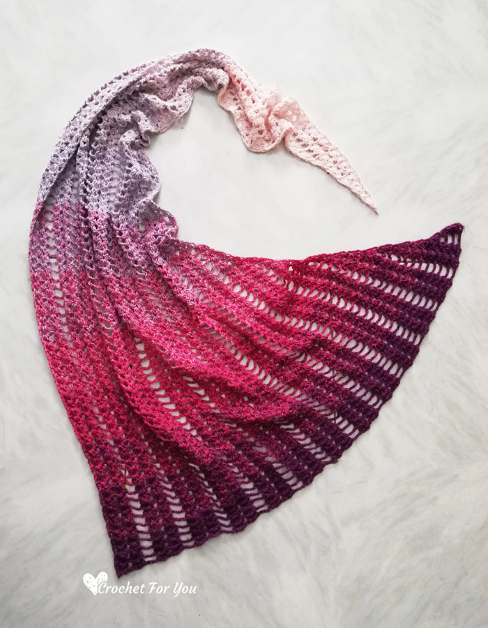 Crochet Shell & Lace Shawl Free Pattern