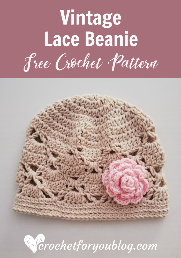 Crochet Vintage Lace Beanie Free Pattern