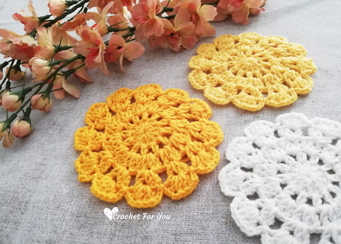 Marigold Crochet Lace Coasters Free Pattern