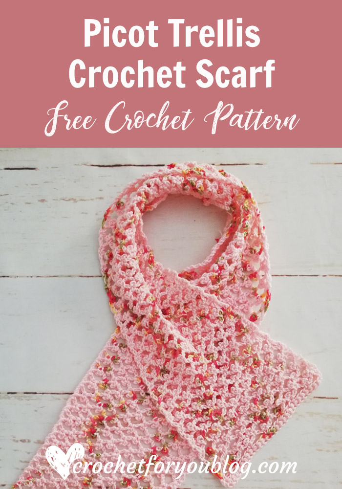 Picot Trellis Crochet Scarf Free Pattern