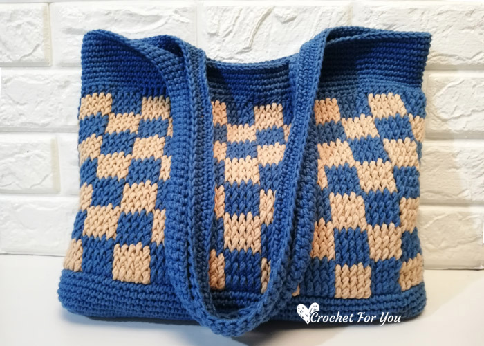 Trendy crochet checkered bag tutorial 