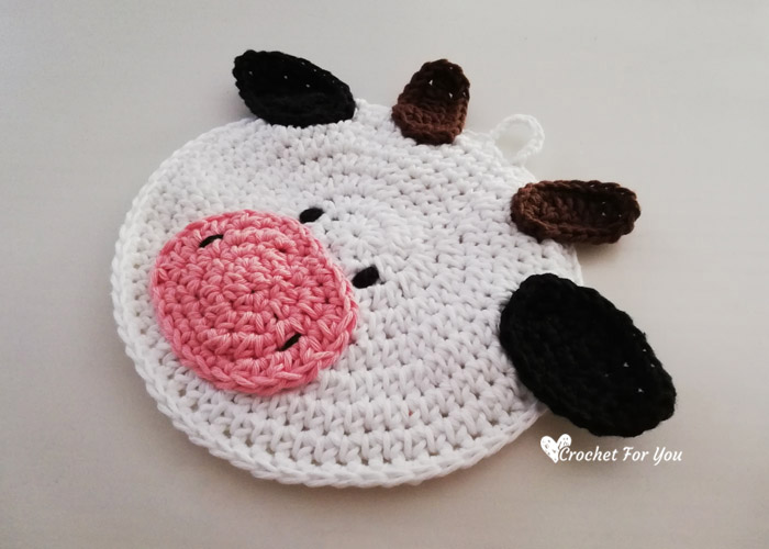 Crochet Cow Potholder Free Pattern