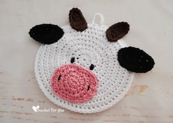 Crochet Cow Potholder Free Pattern