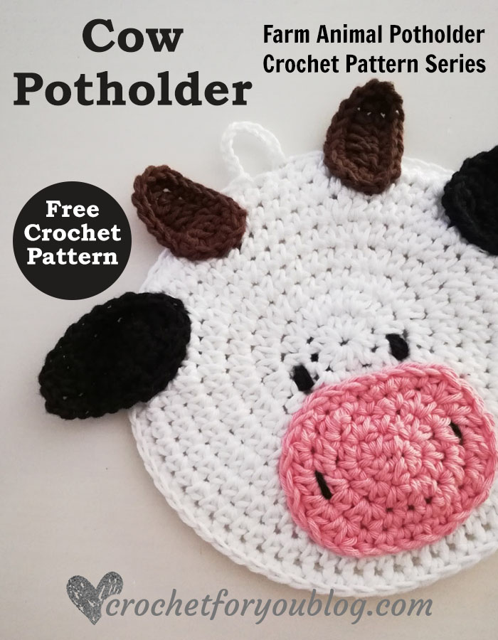 Crochet Cow Potholder Free Pattern