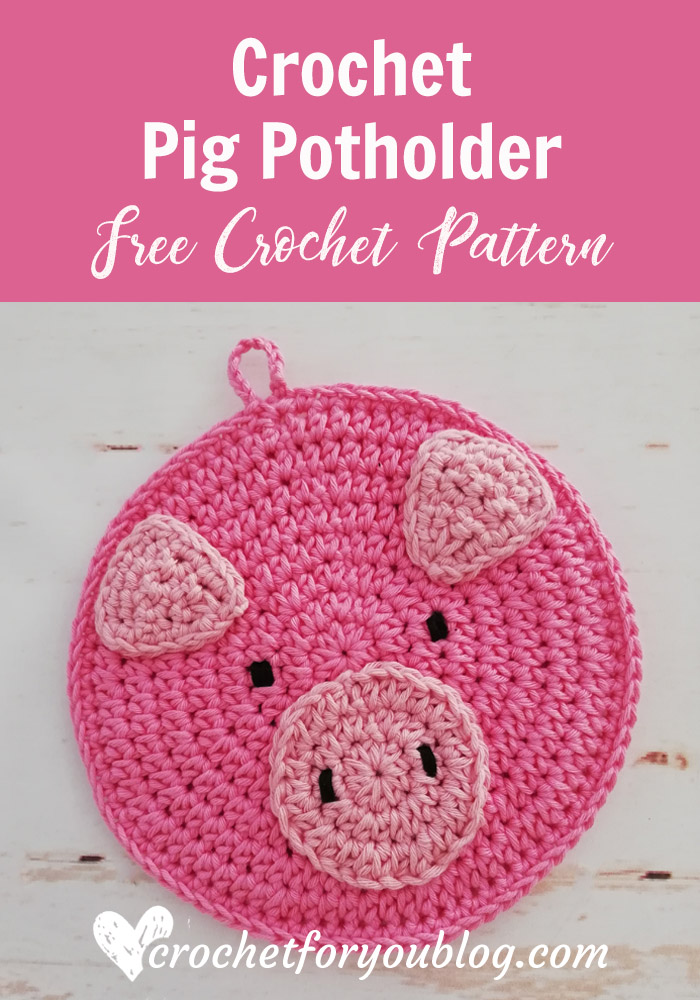 Crochet Pig Potholder Free Pattern