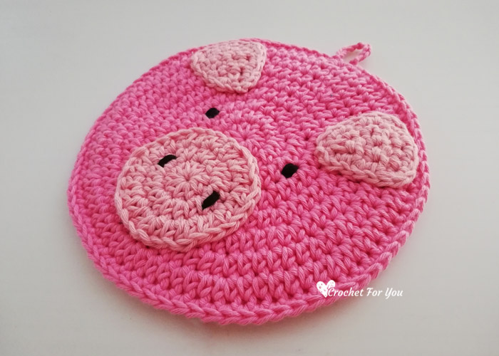 Crochet Pig Potholder Free Pattern