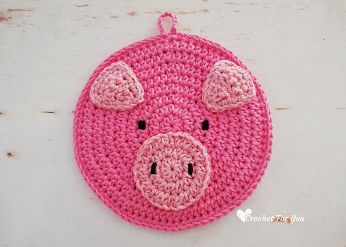 Crochet Pig Potholder Free Pattern