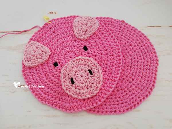 Crochet Pig Potholder Free Pattern