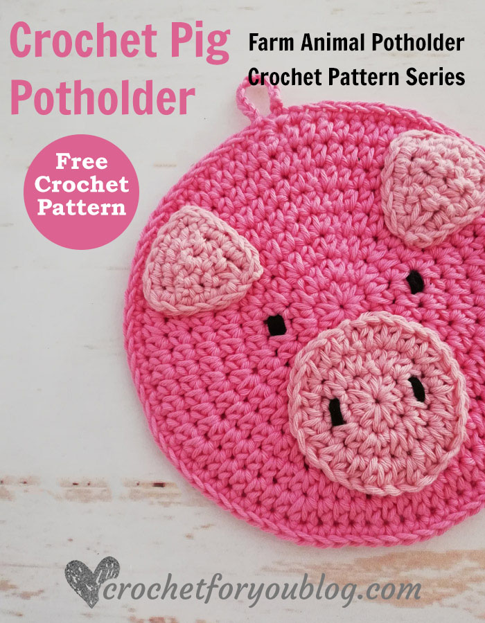 Crochet Pig Potholder Free Pattern