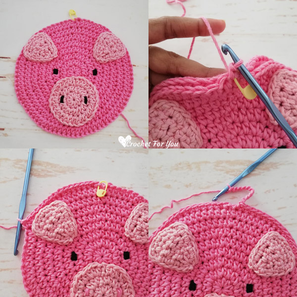 Crochet Pig Potholder Free Pattern