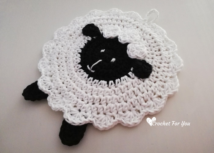 Crochet Sheep Potholder Free Pattern