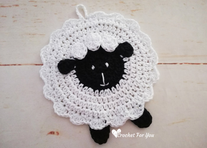 Crochet Sheep Potholder Free Pattern